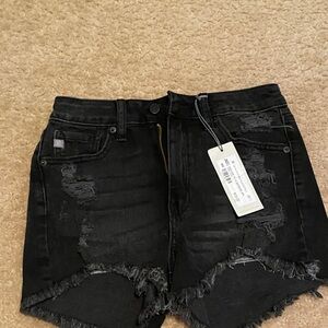 Just USA Black Distressed Jean Shorts